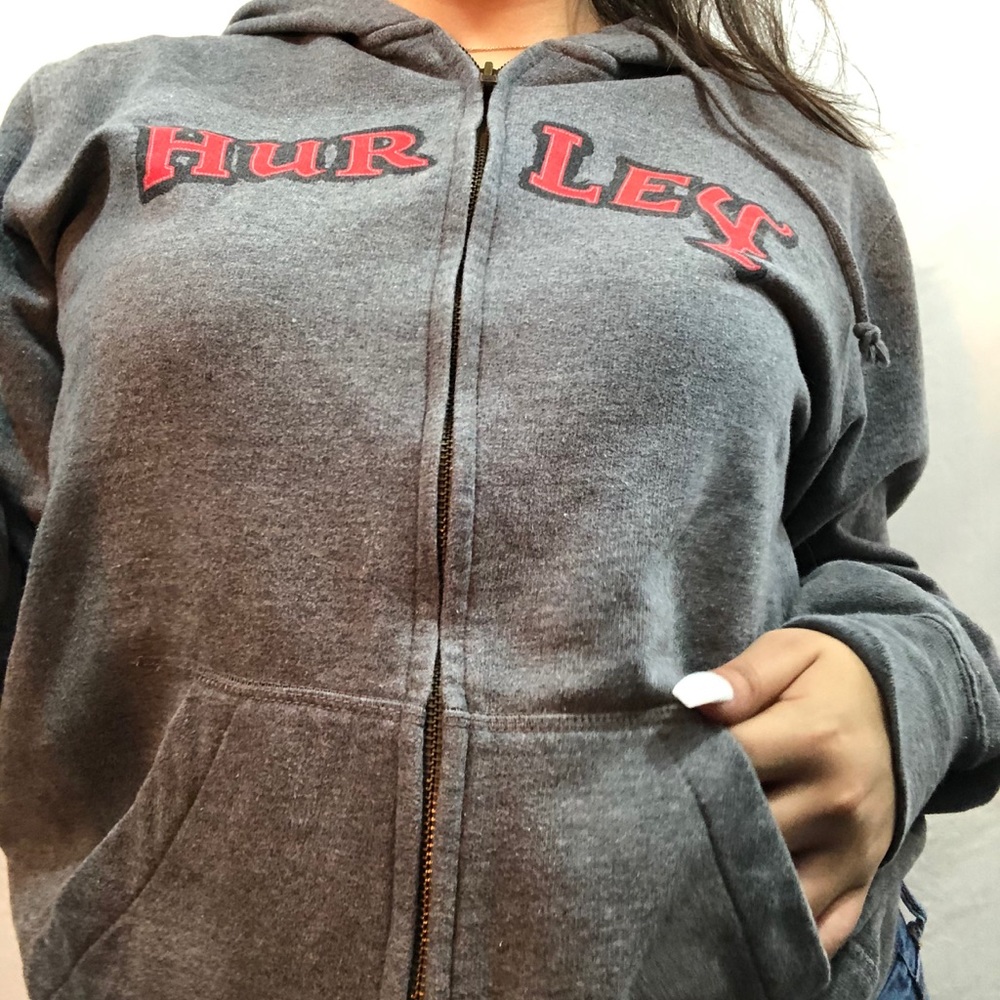 Grey Hurley zip up sweater